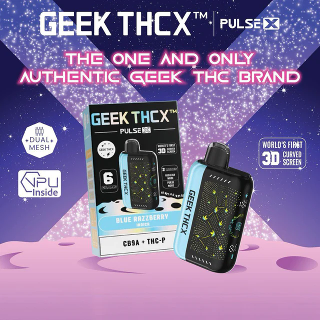 Geek THCX Pulse X Delta CB9A + THC-P Disposable Device with VPU & 3D Curved Screen 6G - Display of 5  