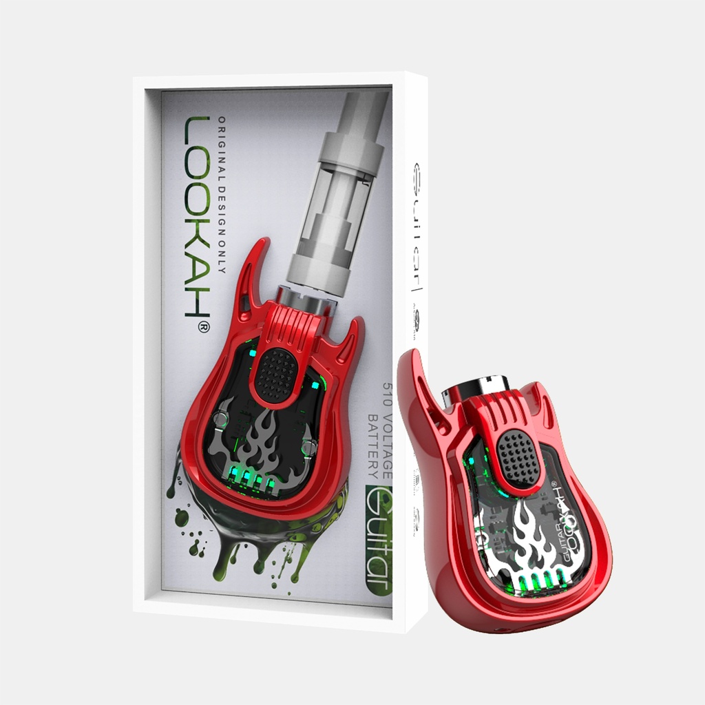 Lookah Guitar 350mAh VV 510 Cartridge Preheat Vape Battery - Display of 5 (MSRP $30.00 Each) 