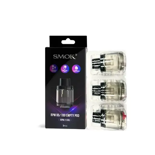 [SKU-100101] SMOK RPM 85 / 100 6ML Empty Refillable Replacement Pod - Pack of 3 (MSRP $15.00) - RPM 2 COIL