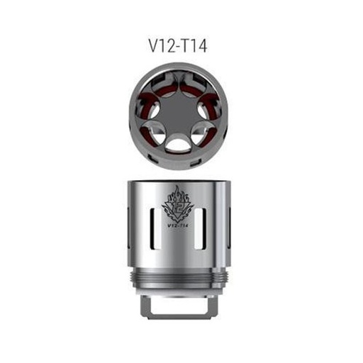 [SKU-100113] SMOK TFV12 Tank V12-T14 Replacement Coils - Pack of 3 (MSRP $25.00) - 0.12 Ohm Fourteen (80-350W)