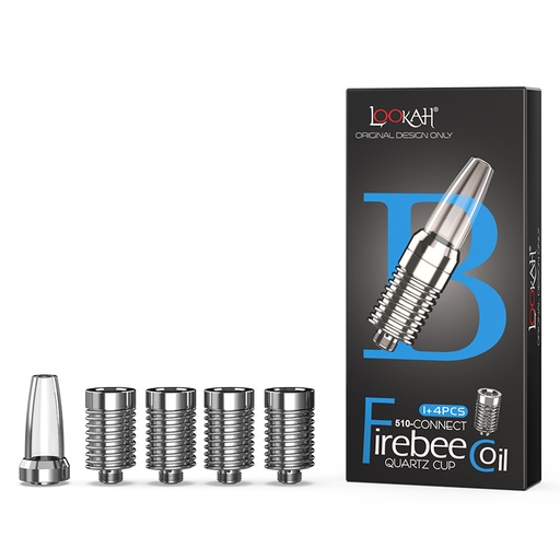 Lookah Firebee 510 Connect Quartz Replacement Coils - Pack of 4 + 1 Glass Mouthpiece (MSRP $45.00) 