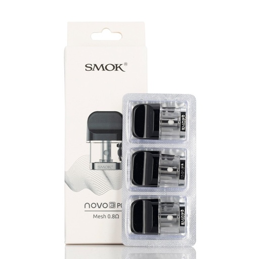 [SKU-100076] SMOK Novo 3 1.7ML Refillable Replacement Pod - Pack Of 3  (MSRP $15.00) - Mesh 0.8ohm