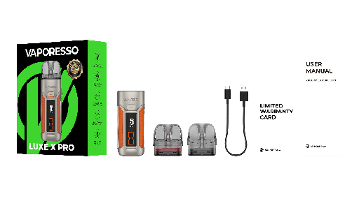 Vaporesso Luxe X Pro 1500mAh Pod Mod System Starter Kit With 2 x Refillable 5ML Mesh Pod (MSRP $50.00)
