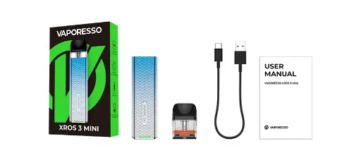 Vaporesso XROS 3 Mini 1000mAh Pod System Starter Kit With Refillable 2ML Pod (MSRP $25.00)