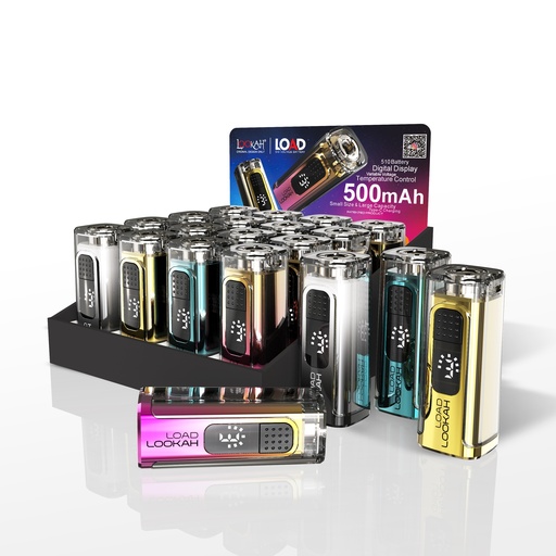 [SKU-100299] Lookah Load 510 500mAh Variable Voltage Vape Pen Battery With USB Charger - Display of 25 (MSRP $20.00 Each)