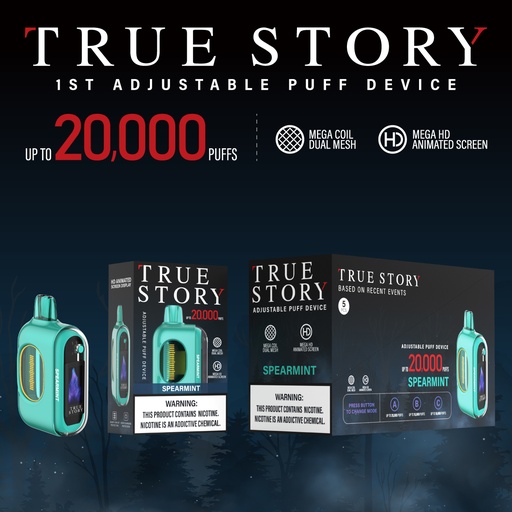 True Story 20ML 20K Puffs - Display of 5