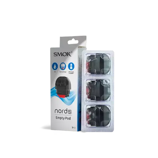 [SKU-107734] SMOK Nord 5 5ML Empty Refillable Replacement Pod - Pack of 3 (MSRP $10.00)