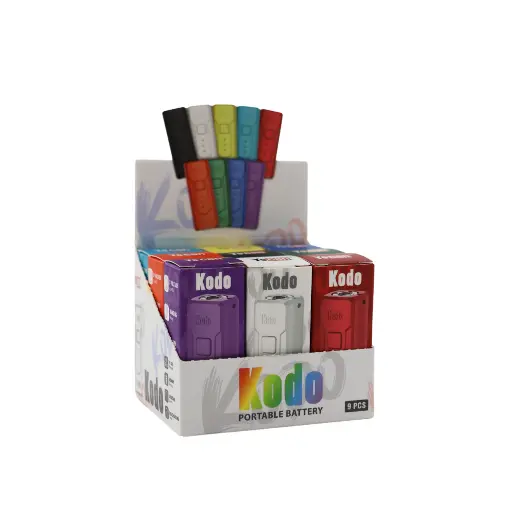 [SKU-107907] Yocan Kodo Pro 400mAh Adjustable Voltage Cartridge Vaporizer Box Mod By Wulf - Assorted Colors - Display of 9 (MSRP $15.99 Each)