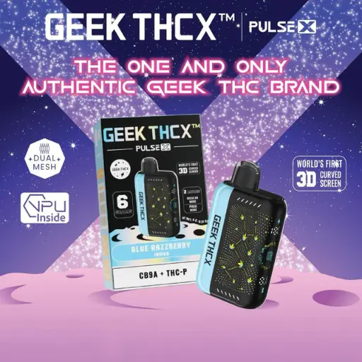 Geek THCX Pulse X Delta CB9A + THC-P Disposable Device with VPU & 3D Curved Screen 6G - Display of 5  