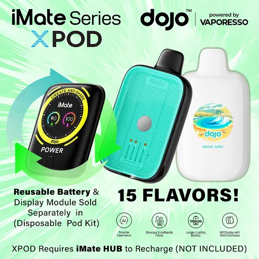 DOJO iMate X Powered by Vaporesso 20K Puffs Pod - Display of 5